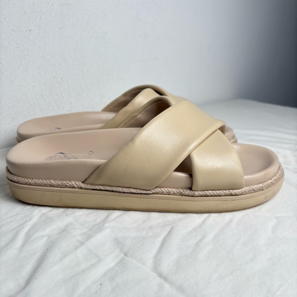 Vince Camuto Cresila Leather Light Platform Sandal Ivory Size 9 - Picture 2 of 12